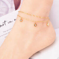 Yukititanium Steel Chain Link Dainty ข้อเท้าสร้อยข้อมือผู้หญิงเท้าน่ารัก Summer Beach สร้อยข้อเท้าปรับเท้าเครื่องประดับ