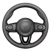 Black PU Faux Leather Hand-stitched Car Steering Wheel Cover for Mini Cooper Coupe Clubman Countryman 2014-2020