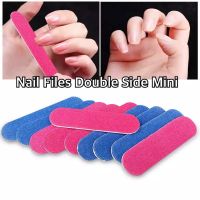 5cm. ตะไบแต่งเล็บ ตะไบจิ๋ว ตะไบไอติม Double Color Mini Nail Files Set 20/100Pcs Nail Buffers Art Sanding Gel Polish Manicure Remover Accessorie Disposable Tools