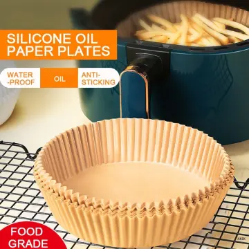 50pcs 20cm Round Air Fryer Parchment Paper Liners, Non-stick Steaming Pads,  Food-grade Baking Oil-absorbing Papers, Circular Cake Tin Liners