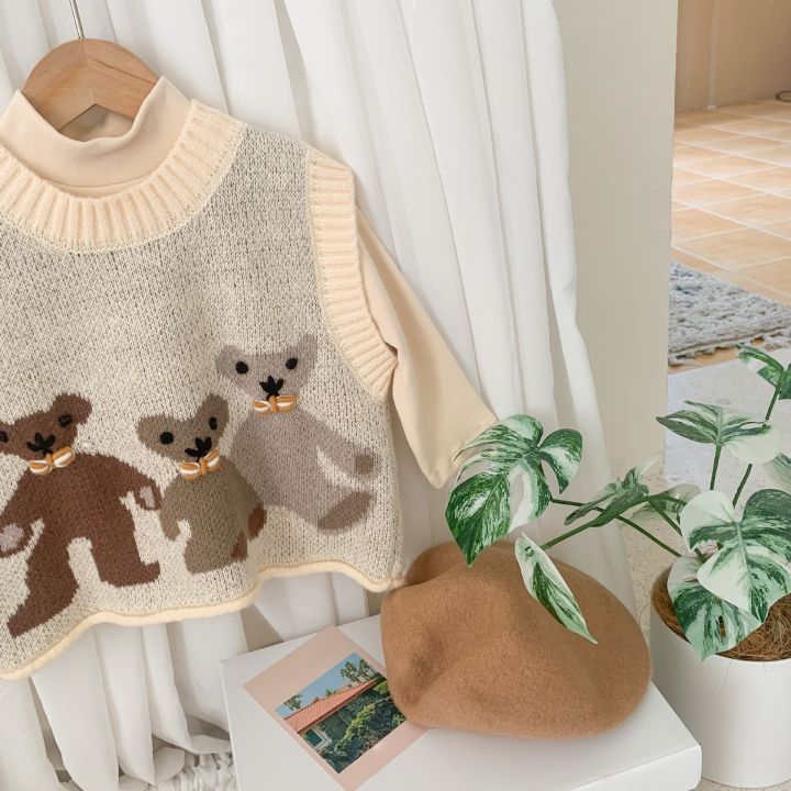 good-baby-store-criscky-2022-new-baby-kids-fashion-college-style-warm-cartoon-tops-waistcoat-children-39-s-knitted-sweater-vest-for-boys-girls