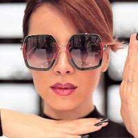 Oversized Women 39;s Sunglasses Brand Designer Vintage Shiny Black Square Sun Glasses Luxury Trend Glasses Unisex Big Eyewear