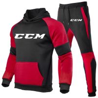 ชุดลำลอง2ชิ้นสำหรับผู้ชาย CCM,เสื้อกันหนาวมีฮู้ดกางเกงขายาวพิมพ์ลาย CCM ชุดกีฬาชุดกีฬาวิ่ง