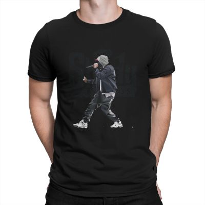 Men Eminem Slim Shady Music Rap T Shirts Eminem 100% Cotton Clothes Awesome Short Sleeve Crew Neck Tee Shirt Party T-Shirt