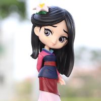 Disney 14cm Q Posket Princess Mulan Figure Model Toys Cake Figure Animation Model Dolls Gifts home decor birthday party