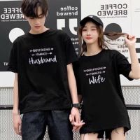 Couple tshirt fashion round neck （2pcs medium）