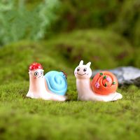 Garden Snail Moss Landscape Resin Crafts Ornaments Small Animal Cake Scene Accessories Fairy Garden Miniatures Figurines