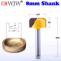 CHWJW 1PC 8mm Shank Bowl &amp; Tray Dish Carving Router Bit 1-18" Dia x 58"H Woodworking cutter Tenon Cutter for Woodworking Tools