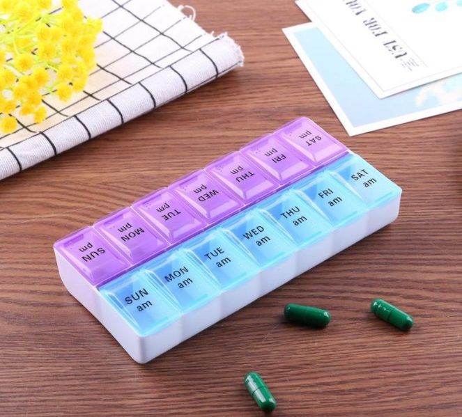 pill-organizer-กล่องใส่ยาเม็ด-ตลับยา-กล่องใส่ยา-14-ช่อง-กล่องใส่ยาเม็ด-ตลับยา-กล่องใส่ยา-14-ช่อง-กล่องใส่ยา-7-วัน-กล่องใส่ยาพกพา-กล่องยา