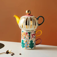 330360Ml Hand Painted ชุดชาเซรามิค British R ดอกไม้กาน้ำชาถ้วย Office Home ทนความร้อน Teaware