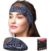 Sleep Headphones 2022 Bluetooth Boho Headband Headphones with HD Thin Speakers Mic for Side Sleepers Calling Yoga Sports Gift