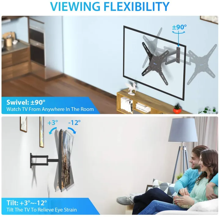 Full Motion TV Wall Mount Bracket, Articulating Arms Swivel Tilt ...