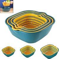 【CW】 6 Pieces Vegetable Washing Baskets Colander Bowl Strainers Set Plastic Layered Drain Basket