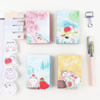 การ์ตูน Kawaii หนูแฮมสเตอร์ Cherry Snow Mountain 6 แผ่นพับ N ครั้ง Sticky Notes Memo Notepad บุ๊คมาร์คของขวัญเครื่องเขียน-Yrrey