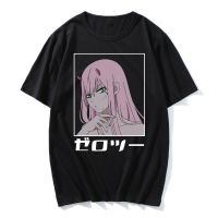 คุณภาพดีผู้ชายเสื้อยืดการ์ตูนญี่ปุ่น Darling Franxx แขนสั้น Zero Two Harajuku อะนิเมะ Tshirt Unisex ขนาดใหญ่หลวมเสื้อยืดชาย Hipster Tees