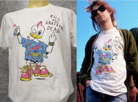 เสื้อยืดฤดูร้อนcalเสื้อวงนำเข้า Kurt Cobain Kill The Grateful Dead Duck Punk Nirvana Grunge Retro Style Vintage T-shirt