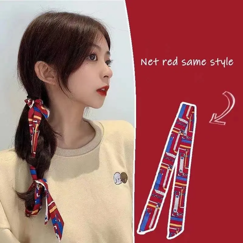 emie fashion one pair twilly silk scarf korea design women fashion