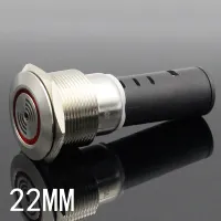 1pcs Intermittent buzzer 22mm metal pulse waterproof oil band red LED lamp flashing buzzer 12V/24V/220V