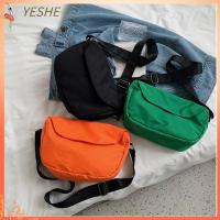 YESHE สีทึบทึบ กระเป๋าสะพายไหล่แบบสั้น จุได้มาก ไนลอนทำจากไนลอน กระเป๋า Crossbody แฟชั่นสำหรับผู้หญิง กระเป๋าถือแบบถือ ผู้หญิงผู้ชาย