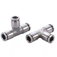 304 stainless steel pneumatic joint PE quick gas pipe 3-way quick plug quick connector 4mm 6mm 8mm 10mm 12mm 14mm 16mm Pipe Fittings Accessories