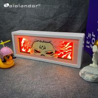 ☽ ldqnk2 Newest Anime Jujutsu Kaisen Sukuna Yuji Itadori Face Lamp for Room Lightbox Manga 3d Papercut Diy Table