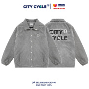 Áo khoác jacket nhung Gray Bubble City Cycle unisex form rộng nam nữ