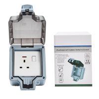 Outdoor Electric Socket 13A UK Waterproof Plug Socket with Switch LED indicator