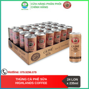 Chỉ giao 2H HCM Thùng 24 lon cà phê sữa Highland Coffee 235ml