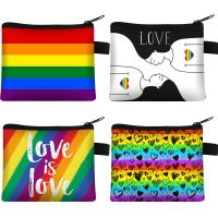 ₪☃ LGBT Love Wins Coin Purse Rainbow Purses Girls Wallet Money Bags Key Card Wallet Zipper Change Case Purses Holder Small Pouch