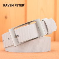 Designer White Belts Men High Quality Leather Fashion Luxury Male Waist Belt Casual Male Pu Leather Dot Strap Ceinture Homme