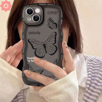 ย้อนยุคแนวแฟชั่นเคสลายผีเสื้อสีดำ Redmi Note 11 10 10S 10Pro 11S 9 8 Note10 Pro Max Plus Redmi 9T 10A 10C 9A 10 9 9C NFC Soft TPU เคสขอบลอน