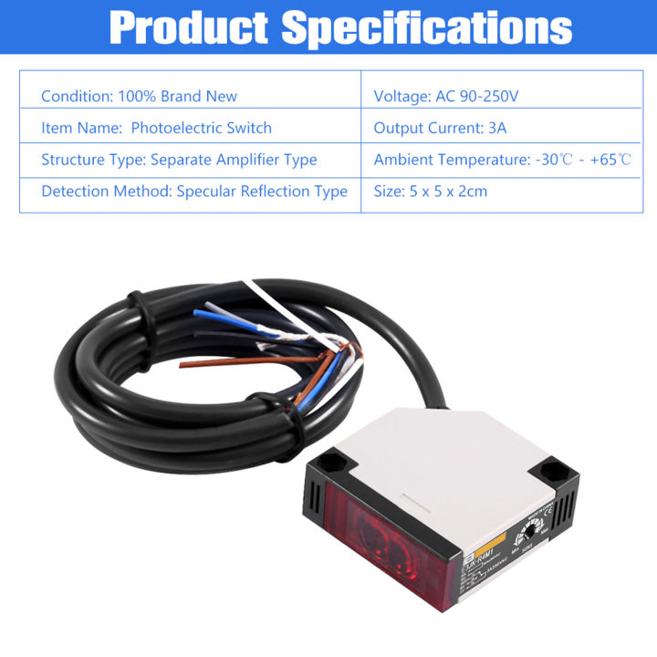 โฟโตอิเล็กทริคชนิดสะท้อนแสงแบบ-specular-ใหม่สวิตช์เซ็นเซอร์-omron-e3jk-r4m1-โฟโตอิเล็กทริคแบบสะท้อนแสง-ac-90-250vac-3a
