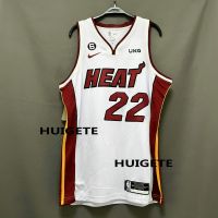 2022-23 New Original NBA Miami Heat 22 Jimmy Butler Jersey Association Edition White Swingman Heat-pressed