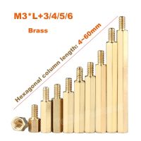 5-20pcs M3 Hex Male to Female Brass Standoff Spacer Spacing Screw Hexagonal Stud Nut Threaded Pillar PCB Computer PC Motherboard