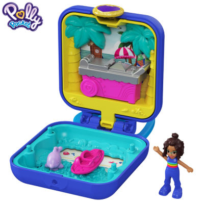 Original Polly Pocket World Treasure Box Mini Purse Kids Toys for Girls Micro Scene Polly Doll Play House Anime Figure Dream Bag