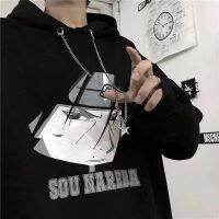 ?พร้อมส่ง ?เสื้อกันหนาวมีฮู้ดผ้ากำมะหยี่ฤดูหนาวของเกาหลี พิมพ์การ์ตูนอนิเมะ Naruto สีดำ M-3XLมอบสร้อยคอเป็นของขวัญ