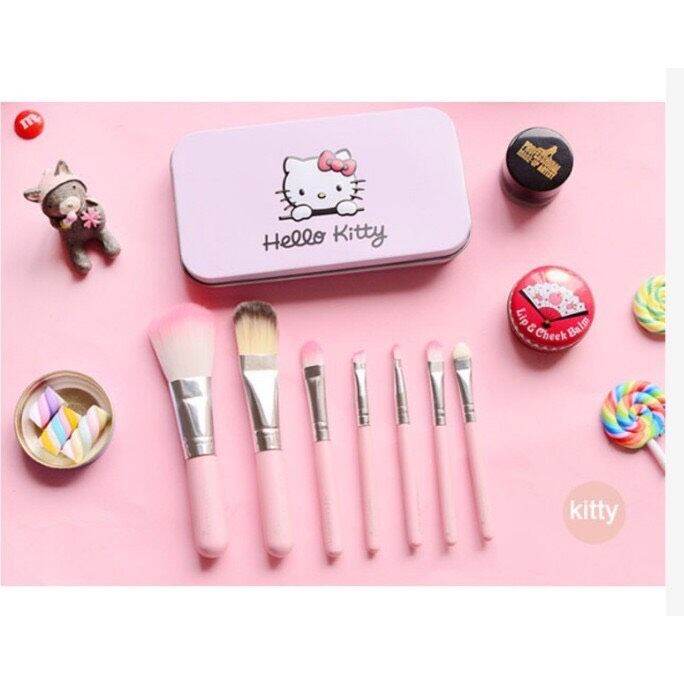 แปรงhello-kitty-set-แต่งหน้าคิตตี้-ชมพู-7-ชิ้น