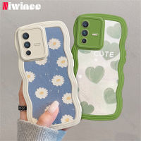 NIWINEE เคสขอบลอนขนาดใหญ่สำหรับ VIVO V23 5G/V23e 5G/V23e รูปแบบน่ารักลายการ์ตูนแบบนิ่มเคสโทรศัพท์ป้องกันการตกเคสเปลือกลูกแกะ DK01-1