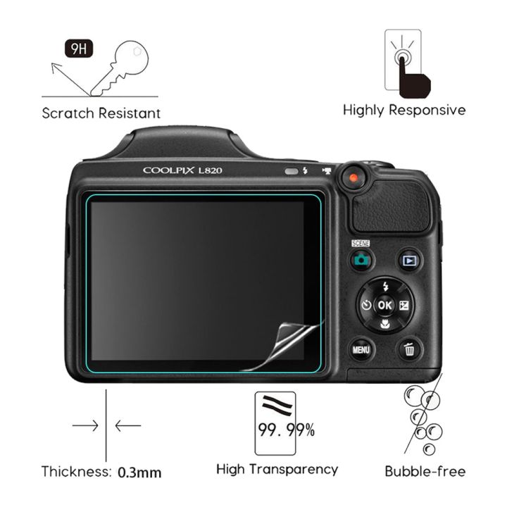 2ชิ้นปกป้องหน้าจอสำหรับกระจกเทมเปอร์-nikon-coolpix-กล้อง-l820ป้องกันรอยขีดข่วนกล้องใสระดับ-hd-ฟิล์มป้องกันสำหรับ-l810-coolpix