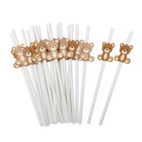 【YF】 30Pcs Paper Straws Little Cutie Disposable Drinking for Baby Shower