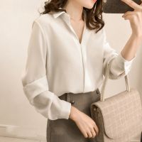 2018 Women Shirts Blouses Long Sleeve V Neck Chiffon Blouse Tops OL Office Style Blusas