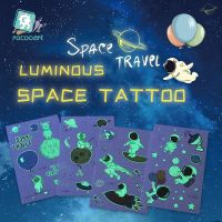 【YF】 Luminous Astronaut Universe Temporary Tattoos Sticker For Kids Fake Tattoo Planets Star Tatoos Children Waterproof Space Man