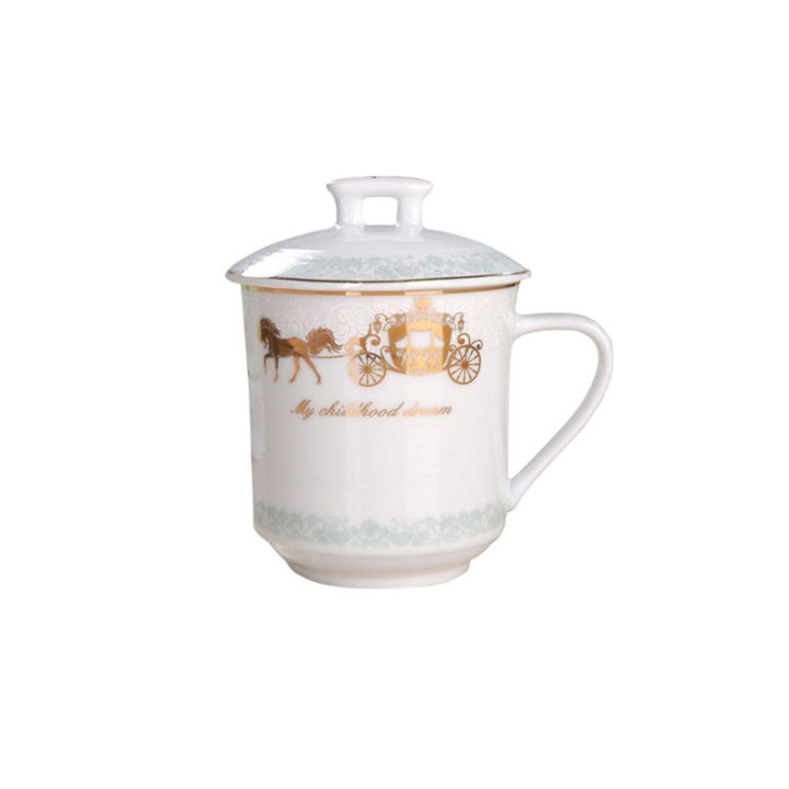 แก้วเซรามิคถ้วยที่มีช้อนตักถ้วยกาแฟใช้ในบ้านความจุเยอะของผู้ชายถ้วยน้ำคู่ถ้วยชา-officeqianfun-สำหรับผู้หญิง
