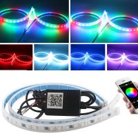 2pcs Led Car Light Daytime Running Light Flexible Waterproof Strip Auto Headlights Turn Signal Lamp RGB App Remote Control 12V