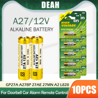 10PCS แบตเตอรี่อัลคาไลน์12V A27 27A G27A MN27 MS27 GP27A L828 V27GA ALK27A A27BP K27A VR27 R27A สำหรับนาฬิกาปลุกรีโมทคอนโทรลแห้ง gift