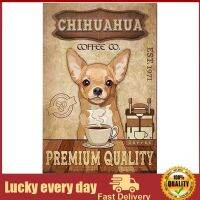 Jimin Chihuahua Dog ป้ายโลหะดีบุก Coffee Co.พรีเมี่ยมคุณภาพตลกพิมพ์โปสเตอร์ Cafe ห้องรับประทานอาหารห้องนั่งเล่นห้องน้ำ Workshop