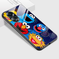 เคสพีพีพีเคส OPPO A58 4G สำหรับ Oppo A584g การ์ตูนสำหรับเด็กผู้หญิง Sesame Street แบรนด์ยอดนิยมของผู้ชายเคสฝาหลังกระจกเทมเปอร์เคสมันวาวเด็กผู้ชาย