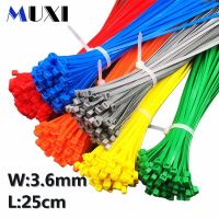 20Pcs/bag 4x250 4*250 3.6mm Width Self-Locking  Green Red Blue Yellow Nylon Wire Cable Zip Ties.cable ties Cable Management