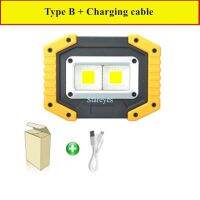 โคมไฟกลางแจ้งแบบพกพาฟลัดไลท์ชาร์จได้แสงไฟสว่าจ้าแอลอีดี Cob ไฟฉายไฟคบเพลิงถ้าซื้อ18650