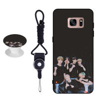 BTS เคสโทรศัพท์สำหรับ Samsung Galaxy S7ซิลิคอนนุ่มกรณีที่มีรูปแบบเดียวกันแหวนและเชือก